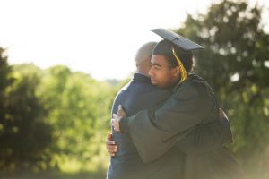 African American Father and son on Graduation Day