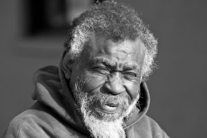 African american homeless man