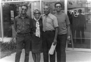 Alongside sons Douglas and Jerrel Jones and her husband James Strong