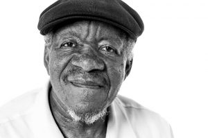 Portriat of Senior African American Man in Black and White