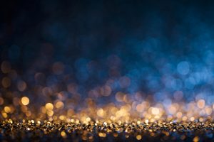 Christmas lights defocused background – Bokeh Gold Blue